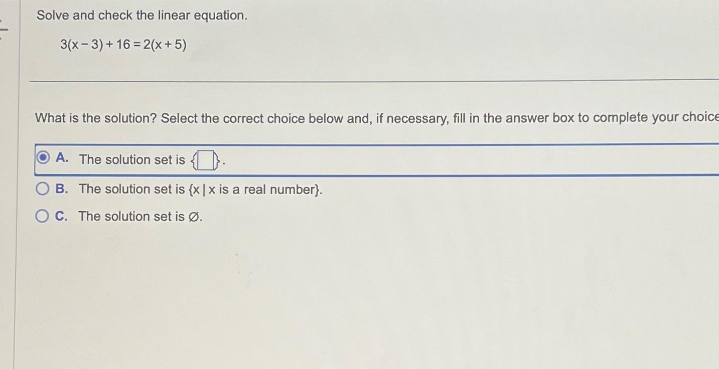 Solved Solve And Check The Linear | Chegg.com