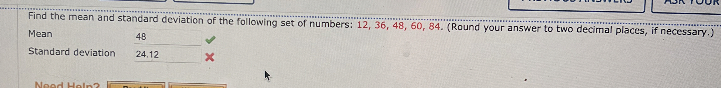 Solved Find the mean and standard deviation of the following | Chegg.com