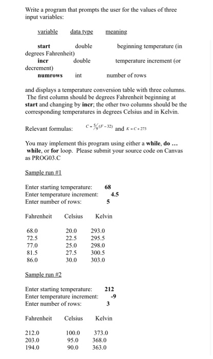 Solved I need to write a C program that asks the user for a | Chegg.com