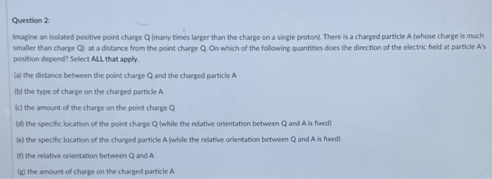 Solved Question 1: Imagine an isolated positive point charge | Chegg.com