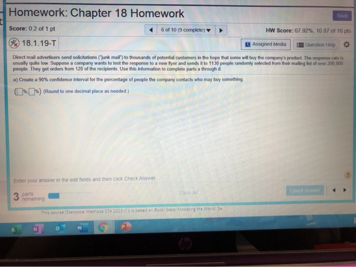 Solved Homework: Chapter 18 Homework Save Score: 0 2 of 1 pt | Chegg.com
