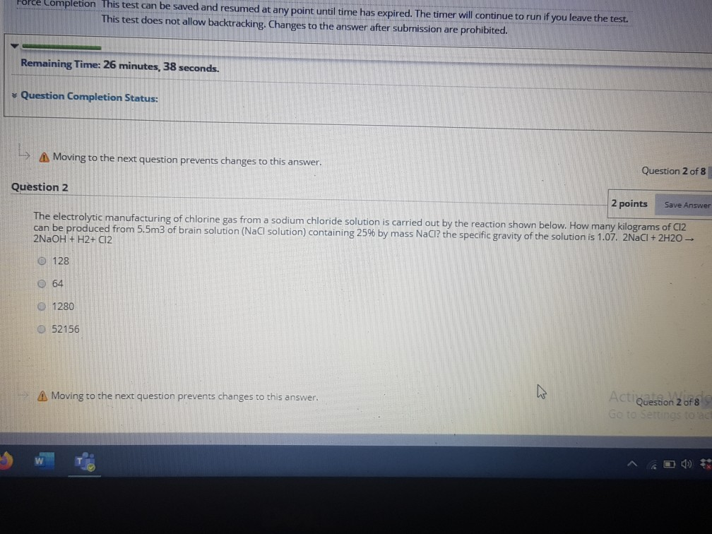 Solved Force Completion This test can be saved and resumed | Chegg.com