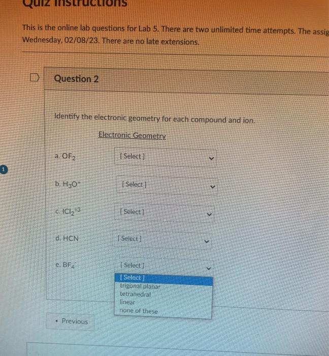 Draw The Following Molecules And Ions, Determine The | Chegg.com