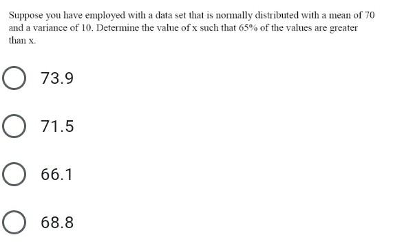 Solved Suppose you have employed with a data set that is | Chegg.com