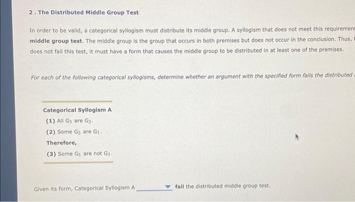 2. The Distributed Middle Group Test a In order to be | Chegg.com