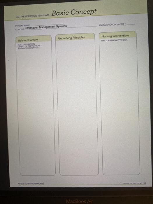 Solved Basic Concept ACTIVE LEARNING TEMPLATE REVIEW MOOULE | Chegg.com