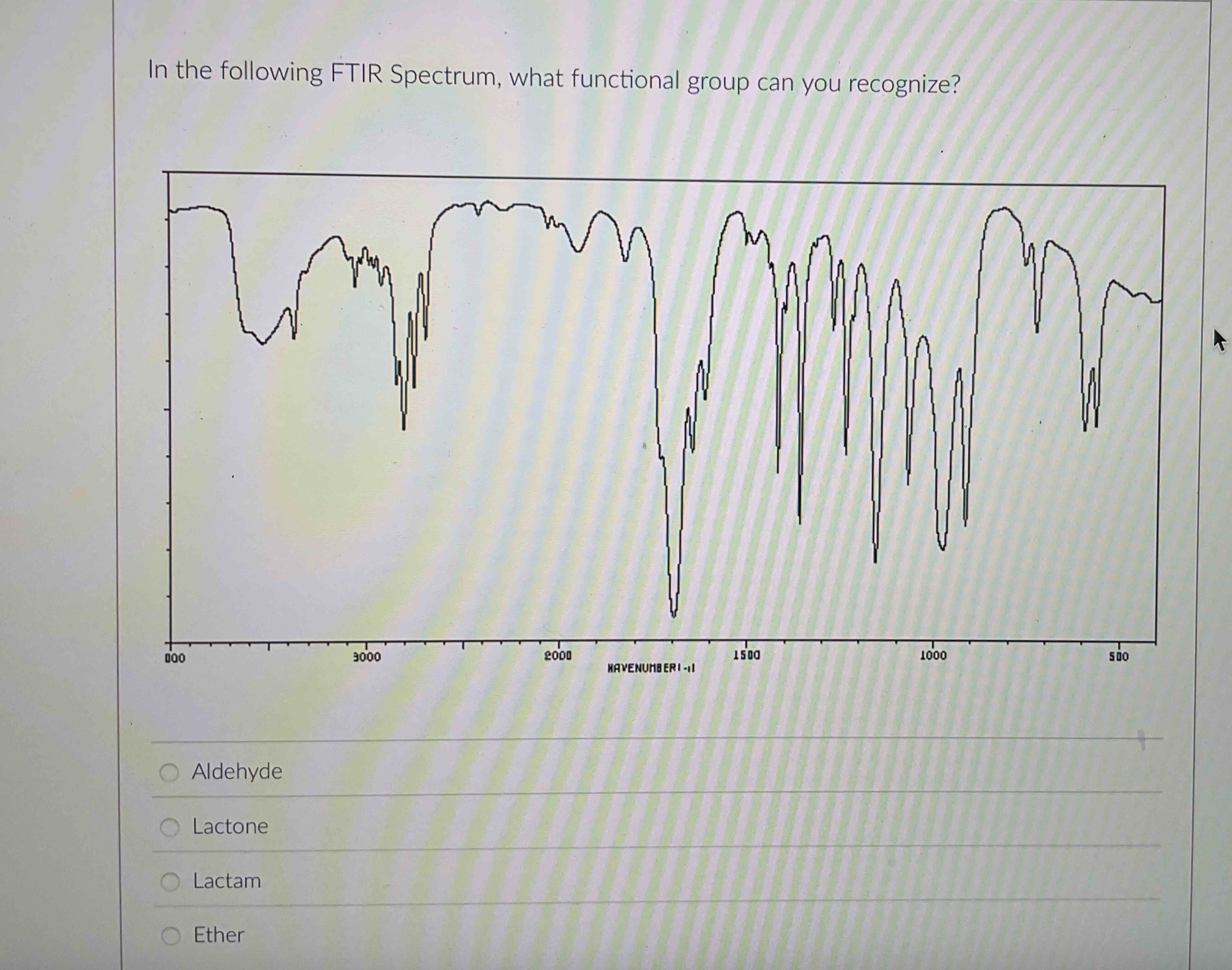 Solved Ask a question... In the following FTIR Spectrum, | Chegg.com