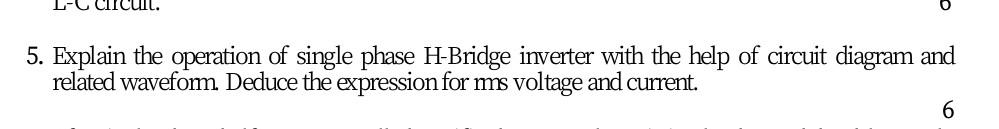 Solved 5. Explain the operation of single phase H-Bridge | Chegg.com