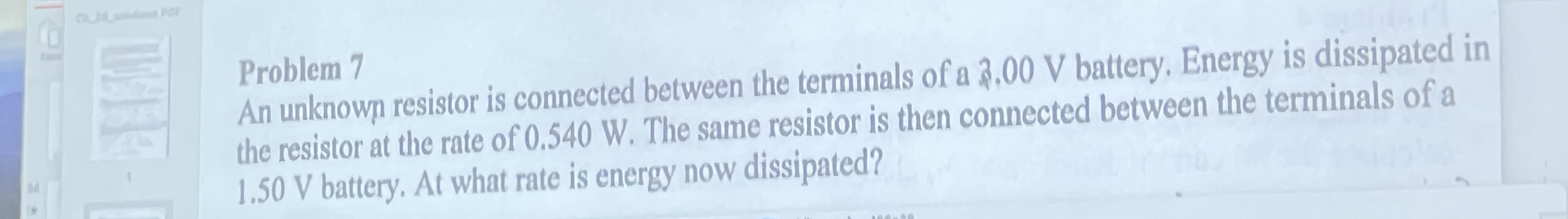 Solved Problem 7An unknowp resistor is connected between the | Chegg.com