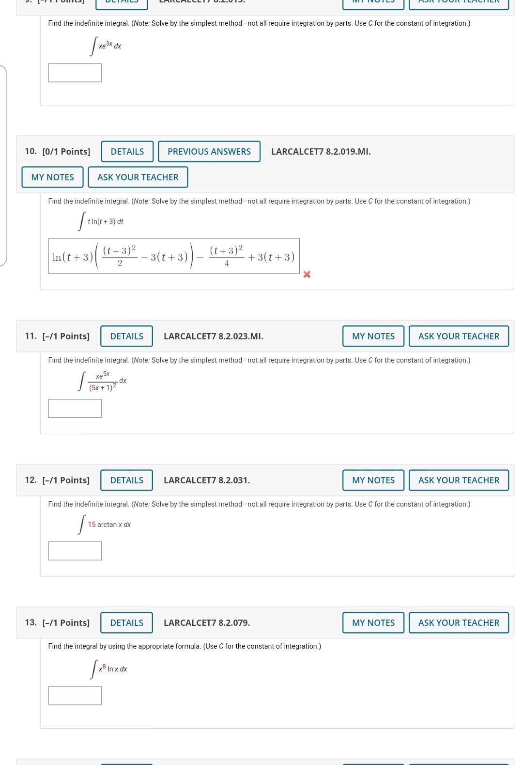 Solved Find the indefinite integral. (Note: Solve by the | Chegg.com
