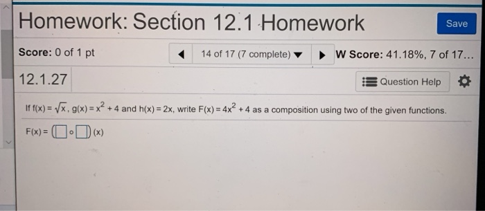 Solved Homework: Section 12.1 Homework Save Score: 0 of 1 pt | Chegg.com