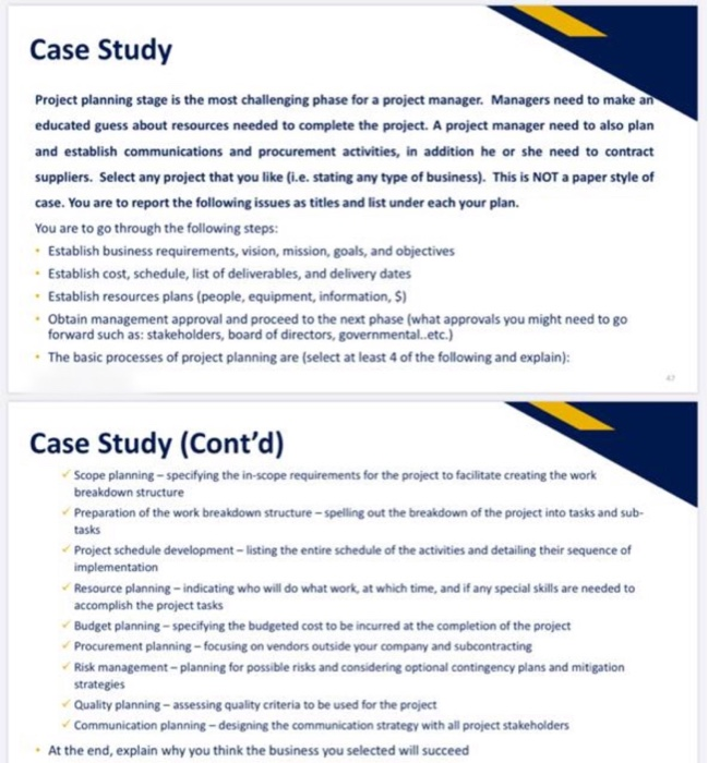 project management case study for students