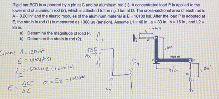 [solved] Rigid Bar Bcd Is Supported By A Pin At Mathrm