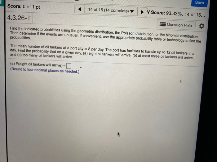 Solved Question Help Find the indicated probabilities using | Chegg.com