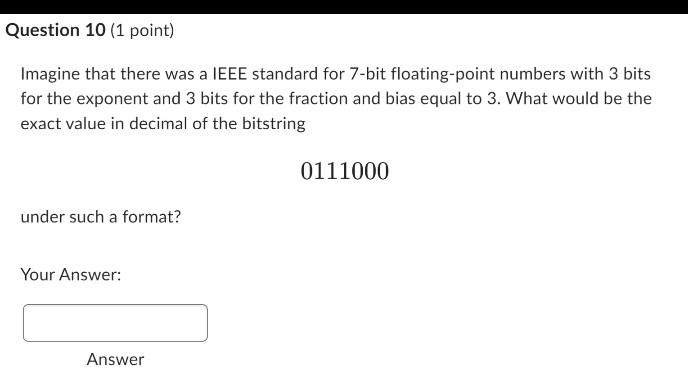 Solved Imagine that there was a IEEE standard for 7-bit | Chegg.com
