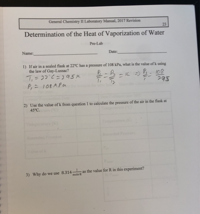 Solved General Chemistry II Laboratory Manual, 2017 Revision | Chegg.com