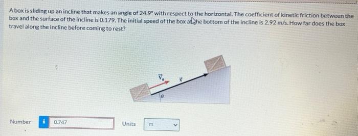 Solved A box is sliding up an incline that makes an angle of | Chegg.com