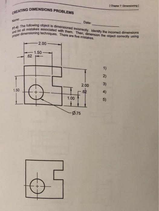 Solved Chapter 7 Dimensioning Creating Dimensions Problems