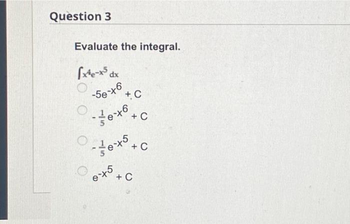 Solved Question 3 Evaluate the integral Fre Tax dx  C  C   Chegg com
