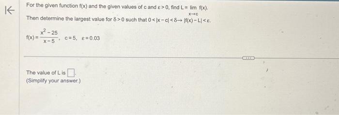 Solved For the given function f(x) and the given values of c | Chegg.com