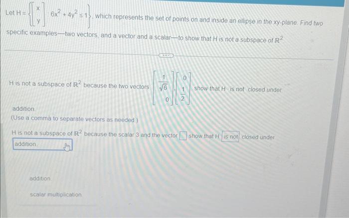 Solved specific examples - two vectors, and a vector and a | Chegg.com