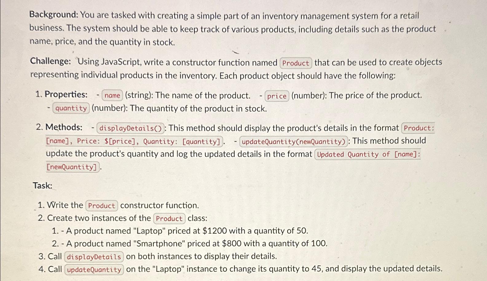 Solved Background: You are tasked with creating a simple | Chegg.com