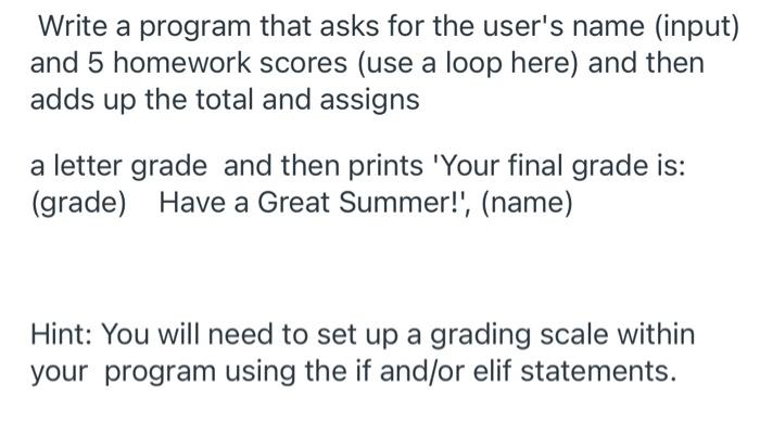 Solved Write a program that asks for the user's name (input) | Chegg.com