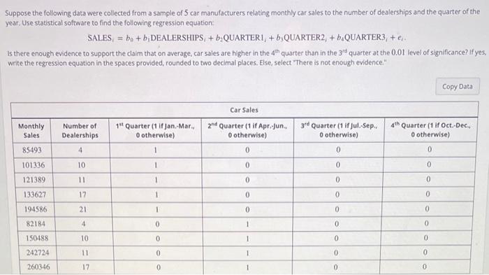 Solved Suppose the following data were collected from a | Chegg.com