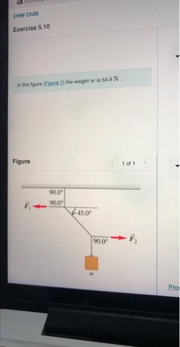 Solved In the figure (Figure 1) the weight w is 54.9 N.Find | Chegg.com