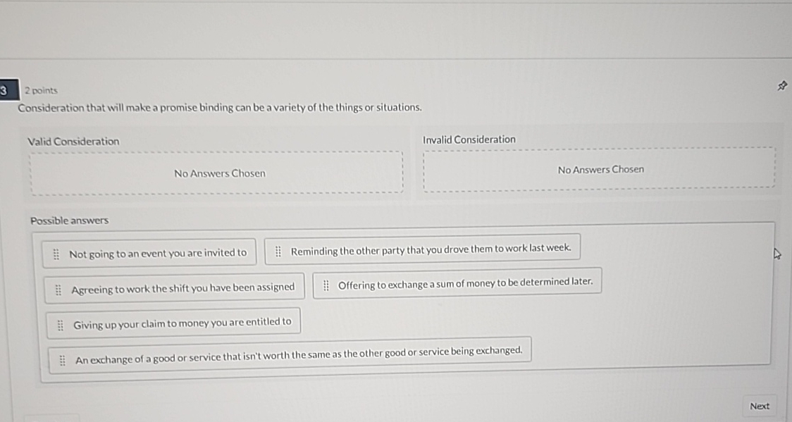 Solved 32 ﻿pointsConsideration that will make a promise | Chegg.com