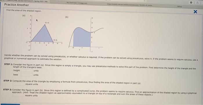 Solved A second Practice Another Over the Find the area of | Chegg.com
