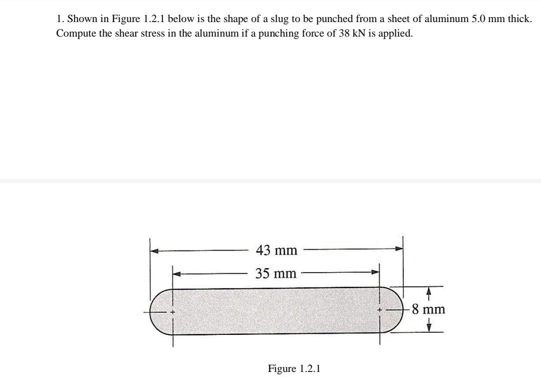 Solved 1. Shown in Figure 1.2.1 below is the shape of a slug | Chegg.com
