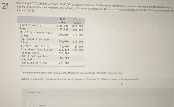 SOLVED ON JANUARY 1 2020 BARBER CORP PAID 1 160 000 TO visual data 8
