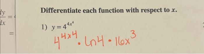 Solved Differentiate each function with respect to \\( x | Chegg.com