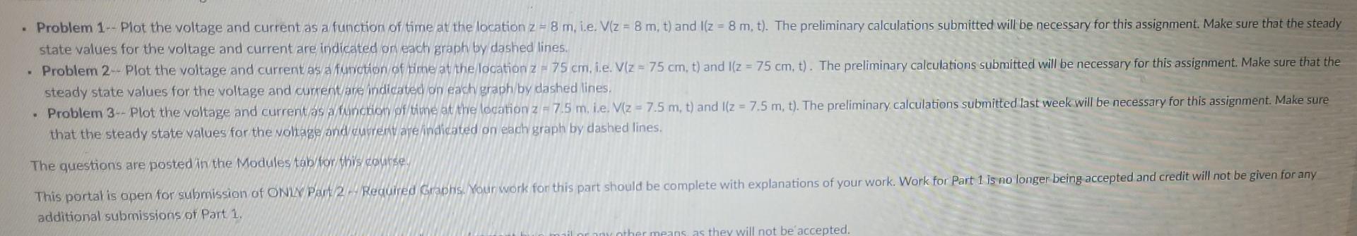 . Problem 1-- Plot the voltage and current as a | Chegg.com