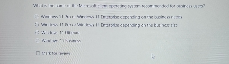Solved What is the name of the Microsoft client operating | Chegg.com