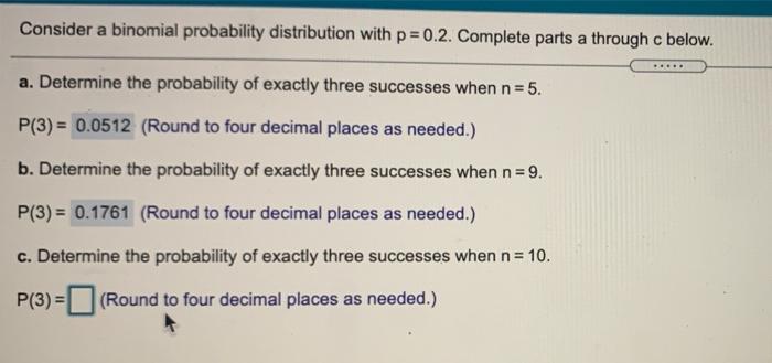 Solved Consider a binomial probability distribution with | Chegg.com