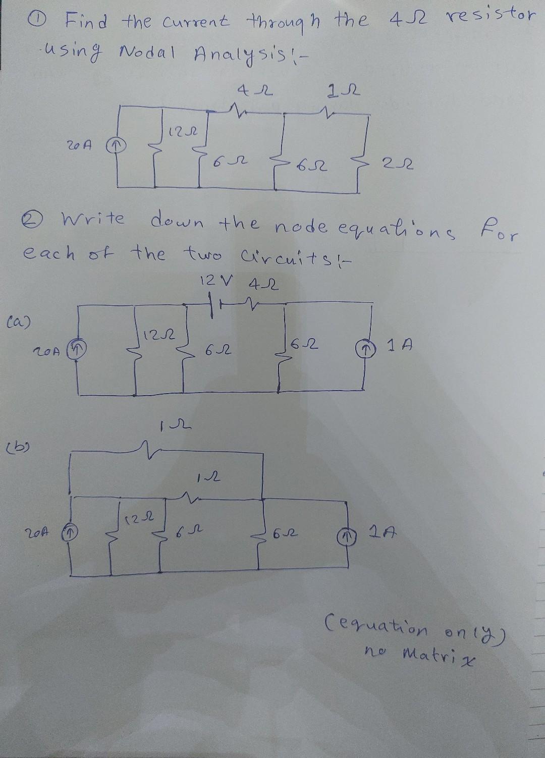 Solved 0 Find the current through the 48 resistor using | Chegg.com