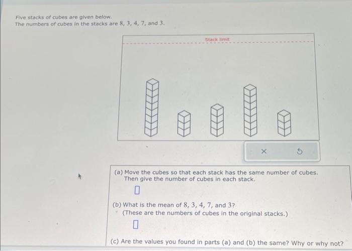 Solved Five Stacks Of Cubes Are Given Below The Numbers Of 2646