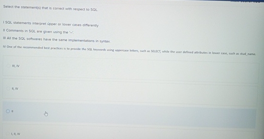 Solved Select the stetement(s) ﻿that is correct with respect | Chegg.com