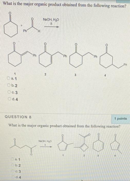 Solved What is the major organic product obtained from the | Chegg.com