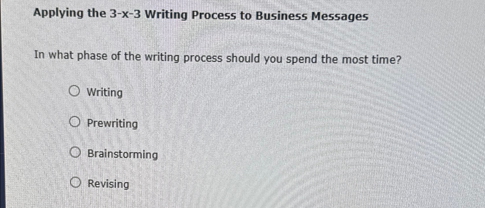 Solved Applying the 3-x-3 ﻿Writing Process to Business | Chegg.com