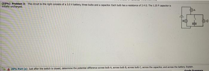 Solved (33\%) Problem 3: The Circuit To The Right Consists | Chegg.com