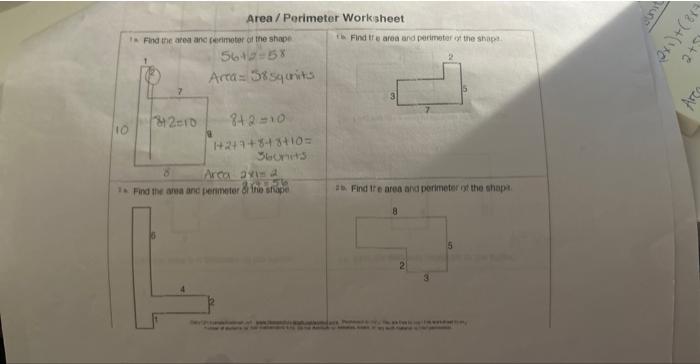 how to find area of a shape with perimeter