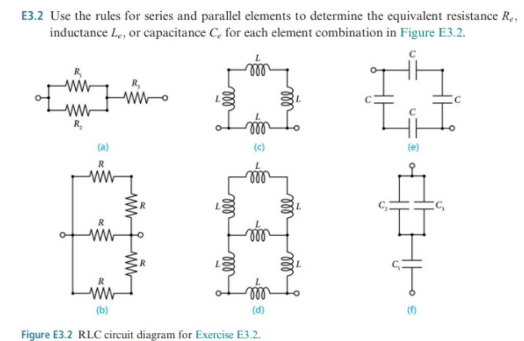 Solved E3.2 ﻿Use the rules for series and parallel elements | Chegg.com
