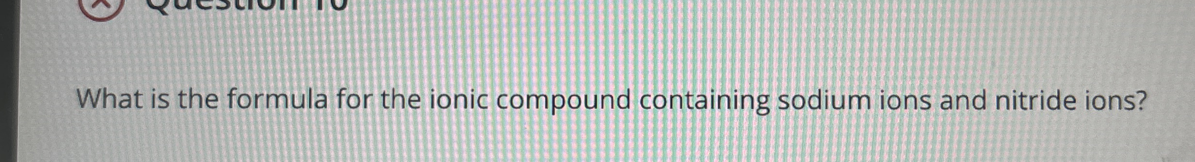 Solved What is the formula for the ionic compound containing | Chegg.com