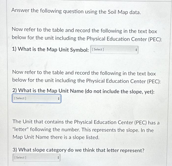 Answer the following question using the Soil Map | Chegg.com