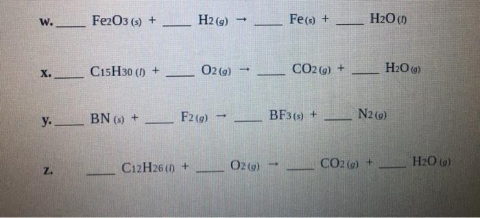 Solved W Fe2o3 S H2 G Fe S H2o X 02 9 C Chegg Com