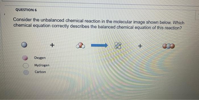 Solved Consider the unbalanced chemical reaction in the | Chegg.com