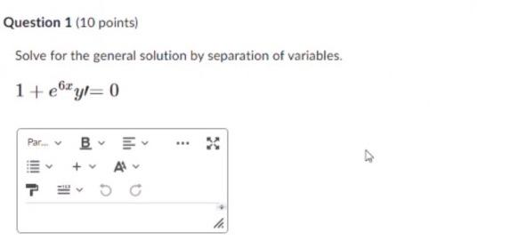 Solved Solve for the general solution by separation of | Chegg.com